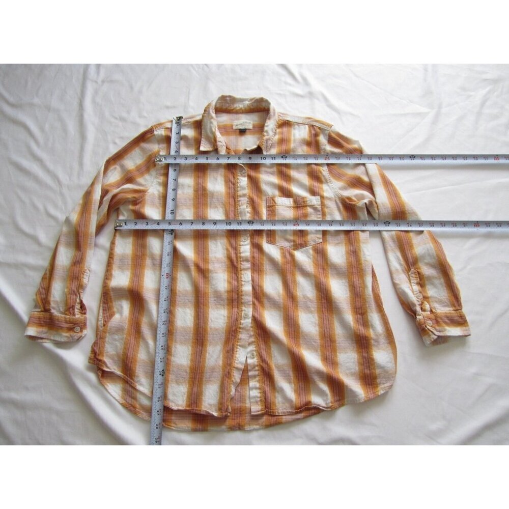 Women‎ Universal Thread Cotton Blend Madras Button Long Sleeve Shirt Sz (WB360) - Picture 2 of 8
